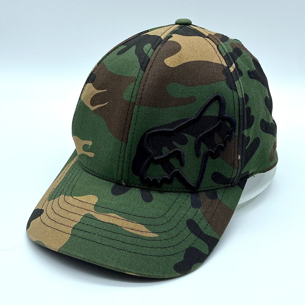 Fox Racing Hat Mens XXL Green Camo Flex 45 FlexFit Moto Military MTB Outdoors